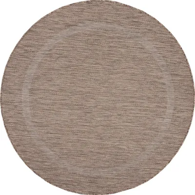 Image de Carpetsale24 Tapis Intérieur Extérieur Tissage Plat Aspect Sisal avec Bordure Imperméable pour Cuisine Terrasse Salon, Taille: 200 cm rond