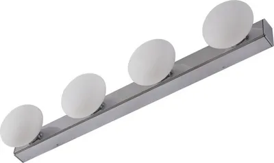 Produktbild von Lucande LED-Bad-Wandlampe Myrra, chrom, Glas, 60 cm, IP44