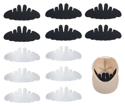 12 Filz-Einlagen für Baseballkappen, Hutformer, Randstütze, Weiß/Schwarz