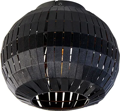 Produktbild von QAZQA - Moderne Deckenleuchte I Deckenlampe I Lampe I Leuchte schwarz 26 cm - Zoë I Wohnzimmer I Schlafzimmer - Stahl Rund - LED geeignet E27