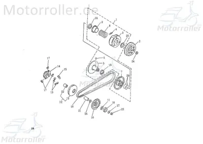 Produktbild von SMC Riemenscheibe Rex 50 Scooter Luftrad Roller 50ccm 2Takt Motorroller.de Keilriemenscheibe Flügelrad Lüfterrad Lauf-Rad Keilriemen-Scheibe Service