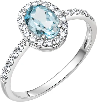 Produktbild von Zeeme Gemstones Ring 375/- Weißgold Zirkonia und Blautopas