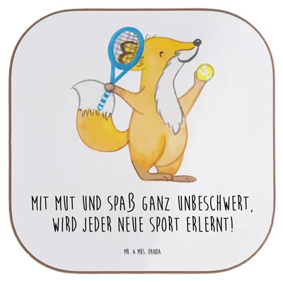 Produktbild von Mr. & Mrs. Panda Untersetzer für Gläser Neue Sportart versuchen - Weiß - Geschenk, Coaster, lernen, gläseruntersetzer, Abenteuer, Trost, Zuversicht, Lebensfreude