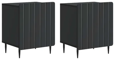 Productafbeelding van Nachtkastje 2 pcs Zwart 43 x 34,5 x 52 cm Bewerkt hout