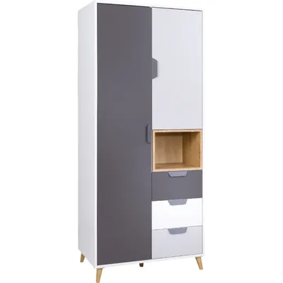 Obrázek produktu pro Skříň JOKI JK02 bílá / grafit / šedá