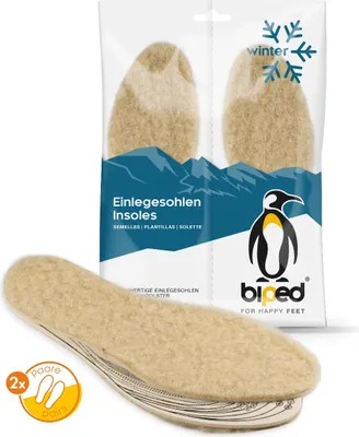 Produktbild von biped 2 Paar extra dicke Lammwoll Wintersohlen zum Zuschneiden z2737(32-46)