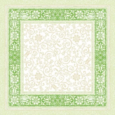 Produktbild von Sovie HORECA Tischdecke Lara in Grün aus Linclass® Airlaid 80 x 80 cm, 20 Stück - Floral Ornamente