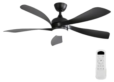 Produktbild von AIORBER 52 Zoll Deckenventilator mit Licht LED dimmbar Fernbedienung leise DC Motor Timer 6 Stufen Sommer Winter Schwarz