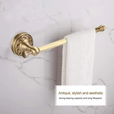 Produktbild von Antike Messing Handtuch Halterung Badezimmer Wandhalterung Einzelständer Handtuchstange Kleiderstange Platte
