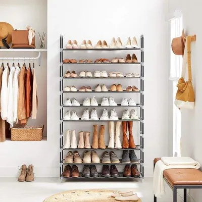 Produktbild von Famanu Schuhregal 10 Ebenen für bis zu 50 Paar Schuhe - schwarz
