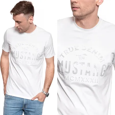 Produktbild von MUSTANG Herren, T-Shirt ALEX C PRINT, M, Weiß, sport, tshirt, shirt