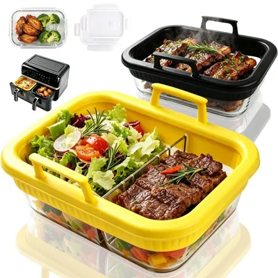 Produktbild von Wiederverwendbare Glasschale für den Heißluftfritteuse