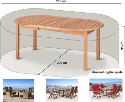Produktbild von Grasekamp Schutzhülle 250x200x95cm Sitzgruppe  Gartenmöbel Essgruppe Abdeckplane Weiß