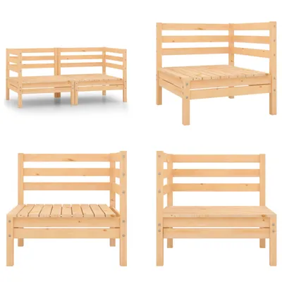 Produktbild von vidaXL Garten Ecksofas 2 Stk. Massivholz Kiefer - Ecksofa - Ecksofas - Holz Ecksofa - Holz Ecksofas