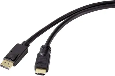 Produktbild von Renkforce DisplayPort / HDMI Adapterkabel DisplayPort Stecker, HDMI-A Stecker 10.00 m Schwarz RF-4581870 DisplayPort-Ka