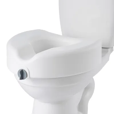 Produktbild von Toilettensitzerhöhung ohne Armlehnen, erhöhter Toilettensitz, HDPE, Weiß | 127 mm Hubhöhe | 158 kg Tragkraft | werkzeuglose Montage