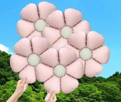 Productafbeelding van Folieballon, bloemmotief, roze, 47,5 x 59,5 cm
