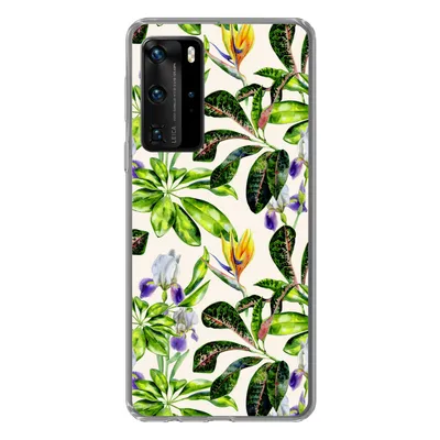 Produktbild von MuchoWow® Handyhülle Schutzhülle Hülle für Huawei P40 Pro Blätter - Strelitzia - Blüte Silikon Softcase Handy Hülle - Schutz