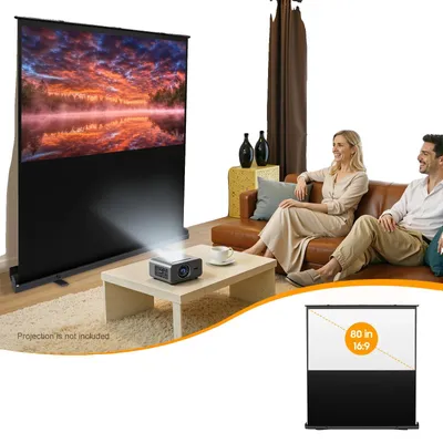 Obrázok produktu pre Projekčná obrazovka, 80 palcov, samostatná, zisk 1,2, uhol pohľadu 160°, pomer strán 16:9