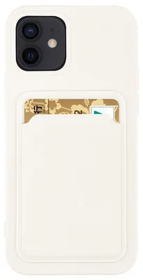 Produktbild von Hülle für iPhone 13 mit Silikonkartenhalter Weiß