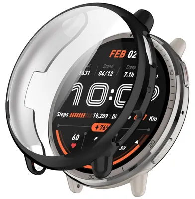 Produktbild von Für Amazfit Active 2 Electroplated Full Cover TPU Watch Schutz Hülle Schwarz