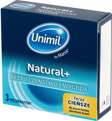 Obrázek produktu pro Latexové kondomy Unimil Natural+, 3 kusy