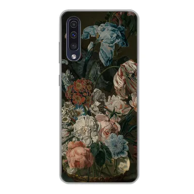 Produktbild von MuchoWow® Handyhülle Schutzhülle Hülle für Samsung Galaxy A50 Stilleben mit Blumen - Gemälde von Cornelia van der Mijn Silikon Softcase Handy Hülle - Mobiltelefonhülle