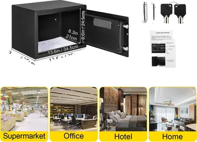 Produktbild von Sicherheitsbox, Fingerabdruckschloss, Robuste Stahlkonstruktion, 08 Kubikfuß