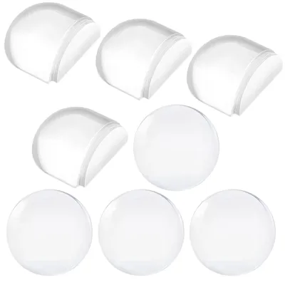 Image de Butées de porte adhésives, 8 butées de porte transparentes en silicone pour parquets et carrelages, protection des murs et des meubles sans perçage