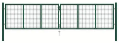 Productafbeelding van Tuinhek – Groen Metalen Gaashekwerk – Buitenhek – Dierenrenhek – 390x75 cm – Weerbestendig