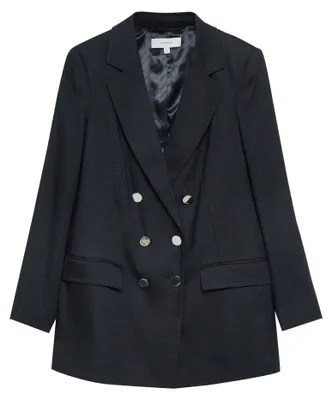 Produktbild von Comma Damen Blazer Blau Gr. 36 Doppelreiher Piqué-Struktur Lyocell-Viskose