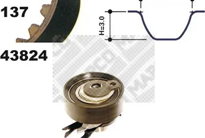 Produktbild von MAPCO 23824 Zahnriemensatz für VW GOLF III (1H1) 137-Zähne