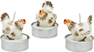 Image de Bougies chauffe-plat Poulet en cire Set de 6