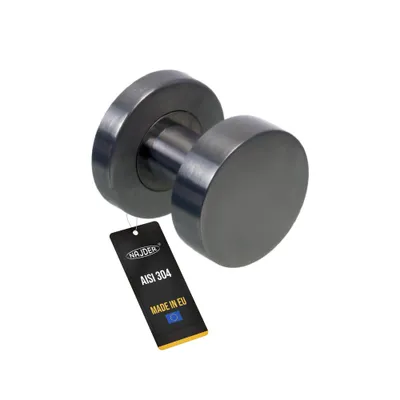 Produktbild von NAJDER Edelstahl Türknopf, Einzeln, Flacher Türknopf, Beweglicher Türgriff, Flacher Knopf auf Rundrosette, Edelstahl Türknauf mit einem Satz Befestigungsschrauben (AISI 304)