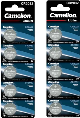 Produktbild von 10x Camelion CR2032 Lithium Knopfzellen Batterie – 2x 5er Blister, ideal für Uhren, Autoschlüssel