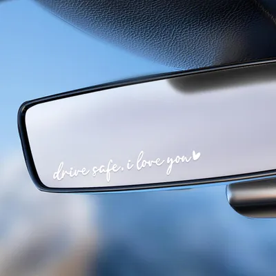 Immagine prodotto di Adesivi per auto "Ti voglio bene, guida con prudenza", confezione da 4 pezzi, vinile, 11 cm