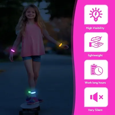 Bunte LED-Armbänder für Kinder - Set von 6