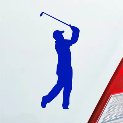Produktbild von Auto Aufkleber Golfer Golf Minigolf Sport WGC PGA 10x4 cm Dunkelblau Sticker Heckscheibenaufkleber