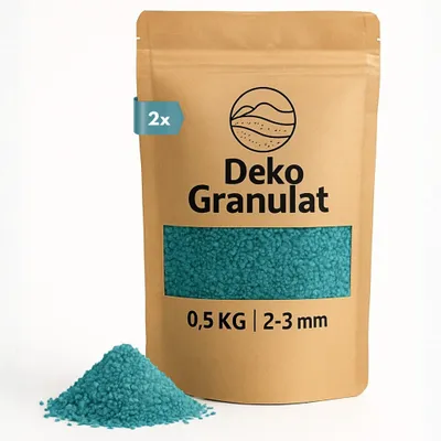 Produktbild von Deko-Granulat türkis Ø 2 - 3 mm als Gläser, Vasen Streudeko