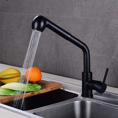 Productafbeelding van Koperen Uittrekbare Keukenkraan voor Warm en Koud Water