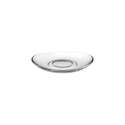 Produktbild von Leonardo Napoli Untertassen 6er Set, spülmaschinengeeignete Glas-Unterteller für Napoli Kaffee- und Latte Macchiato-Gläser, Ø 14 cm, 024204