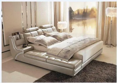 Immagine prodotto di Letto matrimoniale design, imbottito, per hotel, dimensioni extra large, in pelle, modello S-9212