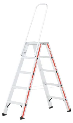Produktbild von Hymer Stufenstehleiter mit Haltebügel, 2x5 Stufen