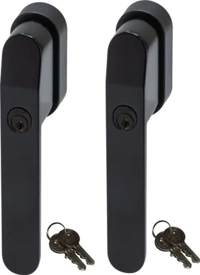 Produktbild von ABUS FG400 Abschließbarer Fenstergriff Schwarz, gleichschließend im Set 2 Stück