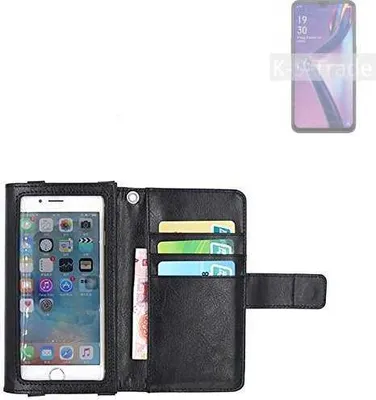 Produktbild von K-S-Trade Handy Hülle Schutz Hülle Kompatibel mit Oppo A12 Case mit Displayschutz / Schutzfolie Flip Cover Wallet case Etui Hülle schwarz