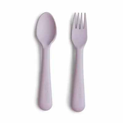 Obrázok produktu pre Mushie detský príbor - lyžička a vidlička - Soft Lilac