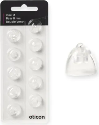 Produktbild von Oticon Hörgerätekuppeln Bass Dome 8 mm, Offenes Design für optimale Luftzirkulation und einfachen Austausch