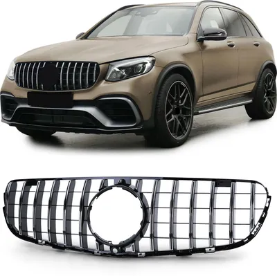 Produktbild von Sport Kühlergrill Frontgrill Schwarz Glänzend Chrom für Mercedes GLC X253 ab 15