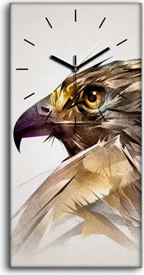 Produktbild von Dekor Leinwand Uhr Wandbilder Geräuschlos 30x60 Tier Vogel Adler Kunst - schwarze Hände