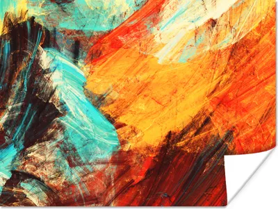 Produktbild von MuchoWow® Poster Gemälde - Abstrakt - Öl 120x90 cm - Wandbild